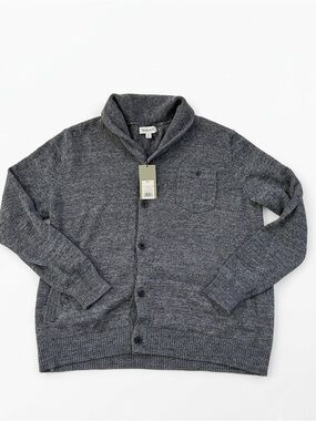 Goodfellow & Co Gray Shawl Collar Button Cardigan